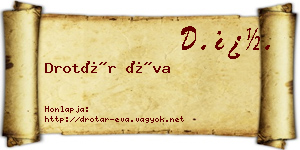Drotár Éva névjegykártya