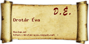 Drotár Éva névjegykártya